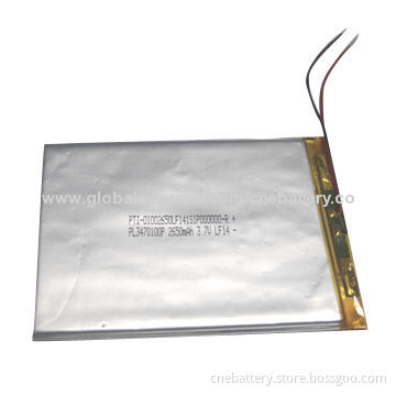 Li-polymer Battery, 3.7V/5,200mAh with UL Marks for Tablets, Solar lamps,Headset, Lead lights